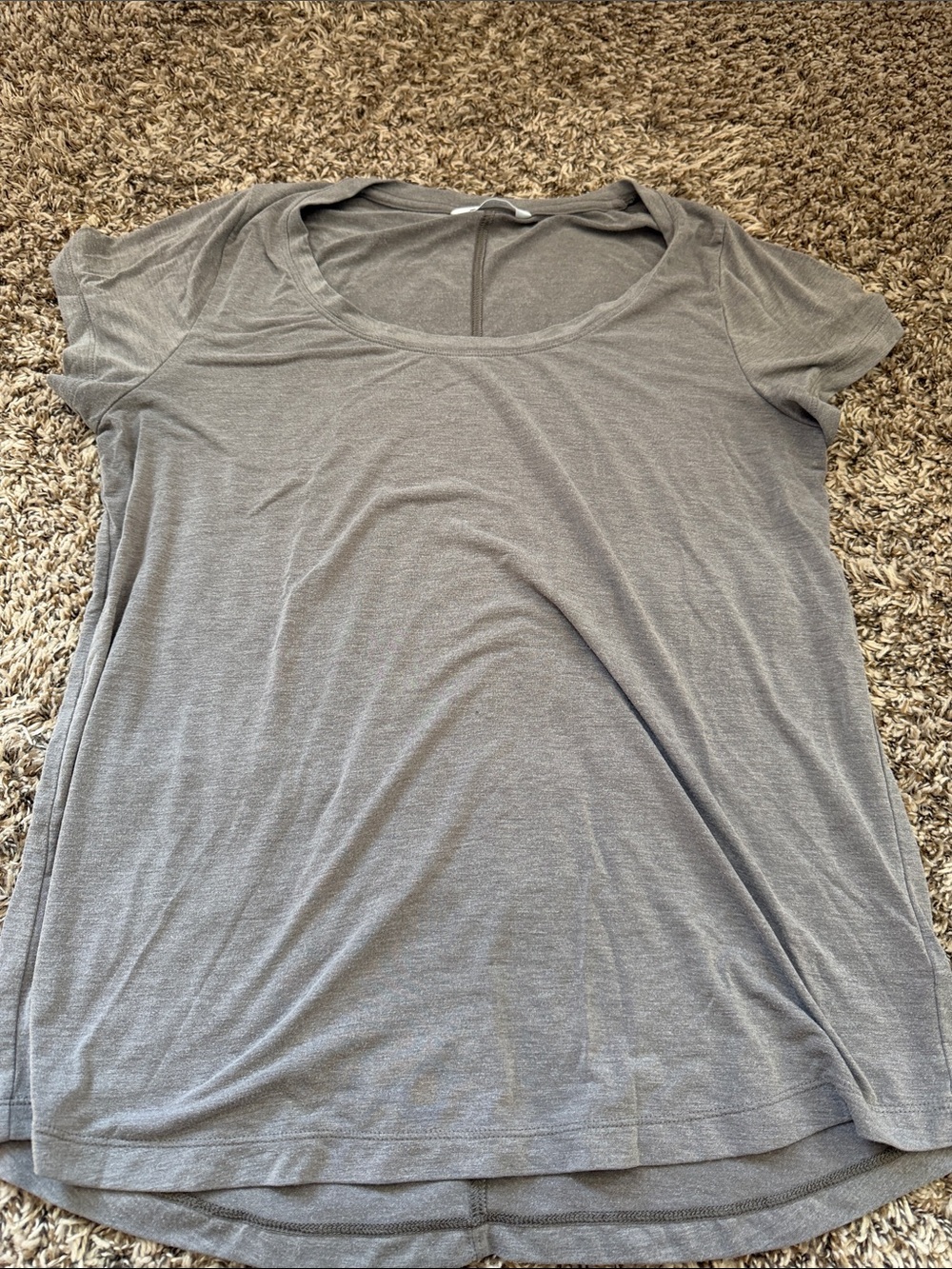Athleta Light Grey Scoop Neck Short Sleeve Tee